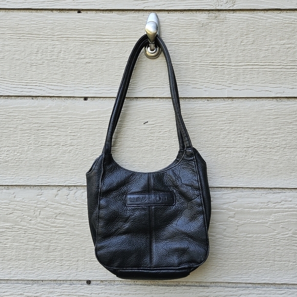 Fossil black leather two strap shoulder bag Y2K - Picture 1 of 11